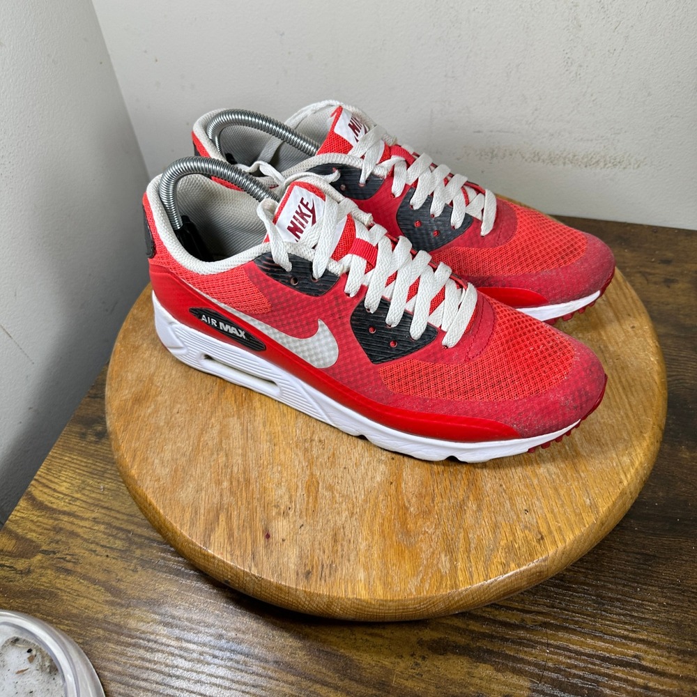 Nike Air Max 90 Ultra Essential Mens Red White Sneakers 819474-600 Size 9
